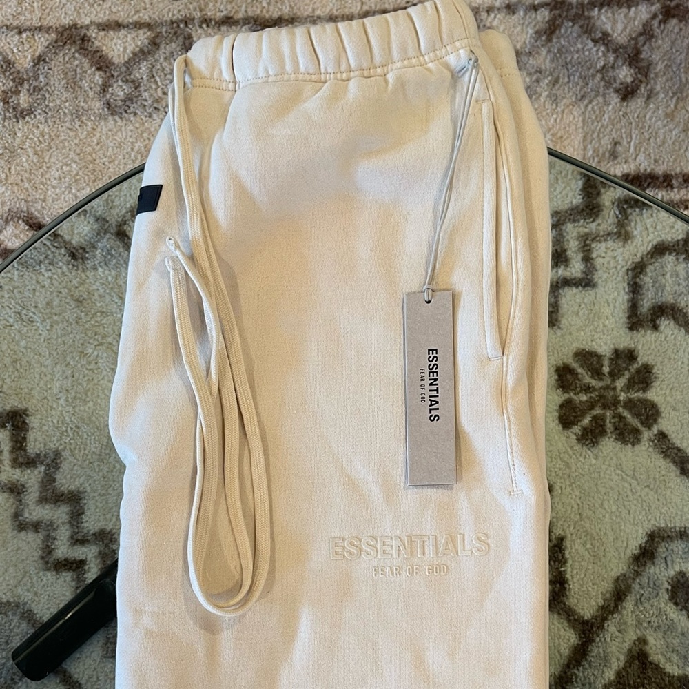 Fear Of God Off White Egg Shell Relaxed Lounge Sweat Pants New With Tags